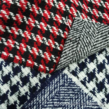 Boucle fashion Houndstooth design double face fabric